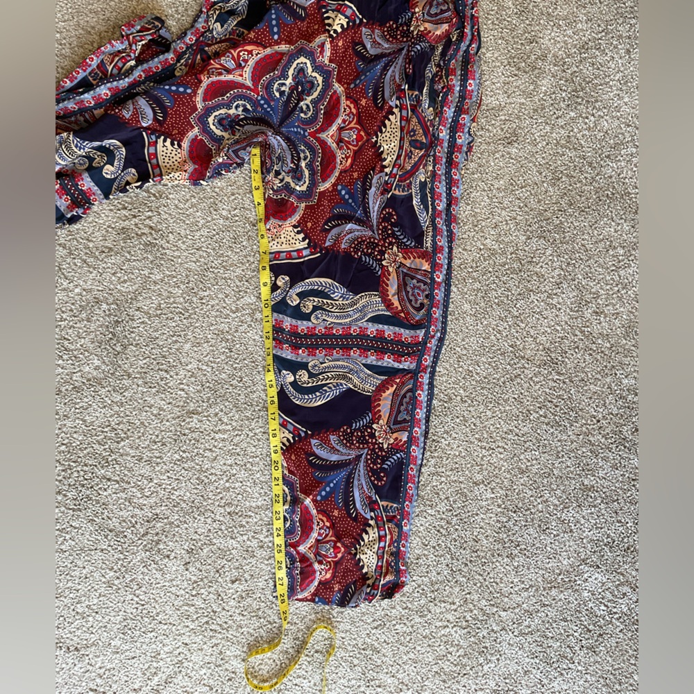FARM Rio Navy, Red & Cream Paisley Drawstring pants - Picture 6 of 7